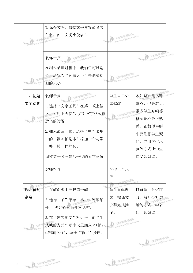 （浙江摄影版）五年级信息技术下册教案 第9课 文字动画 1.doc_第2页