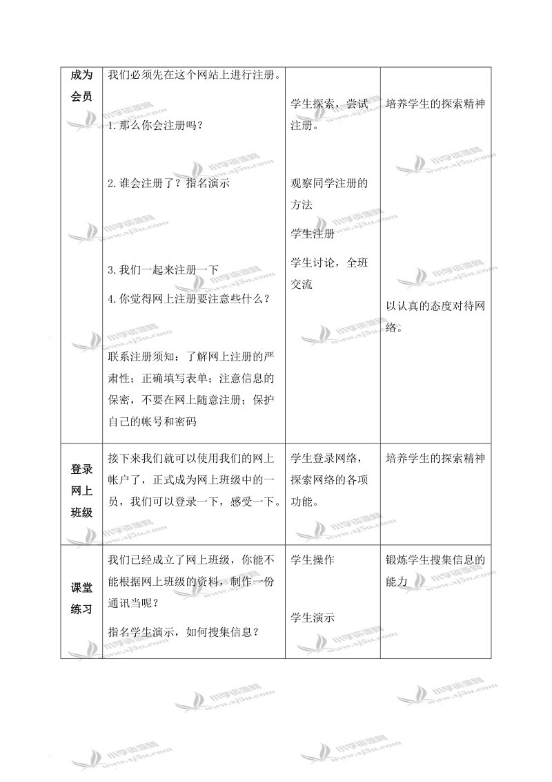 （浙江摄影版）五年级信息技术上册教案 第1课 相聚在网上 2.doc_第2页