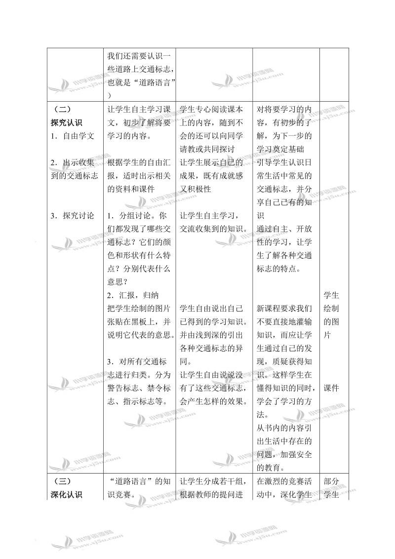 （北师大版）四年级品德与社会下册教案 生活中的交通与安全-人人都应该懂得的“道路语言” 2.doc_第2页