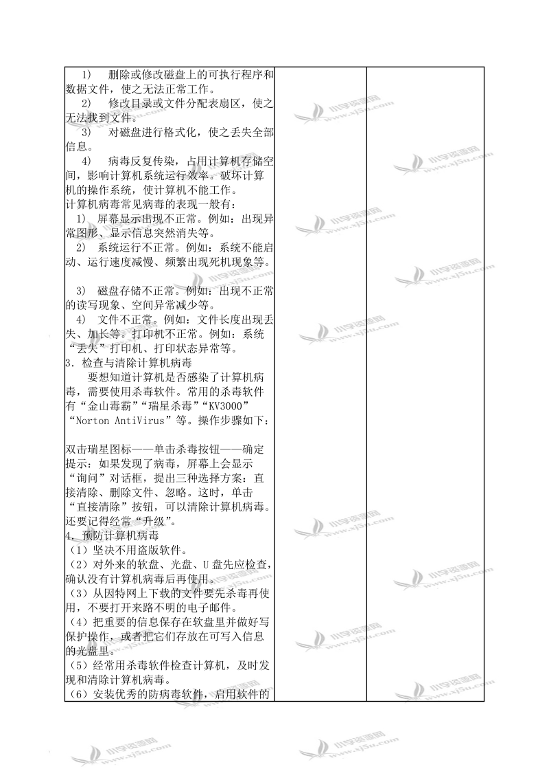 （人教新课标）五年级信息技术上册教案 防治计算机病毒 2.doc_第2页