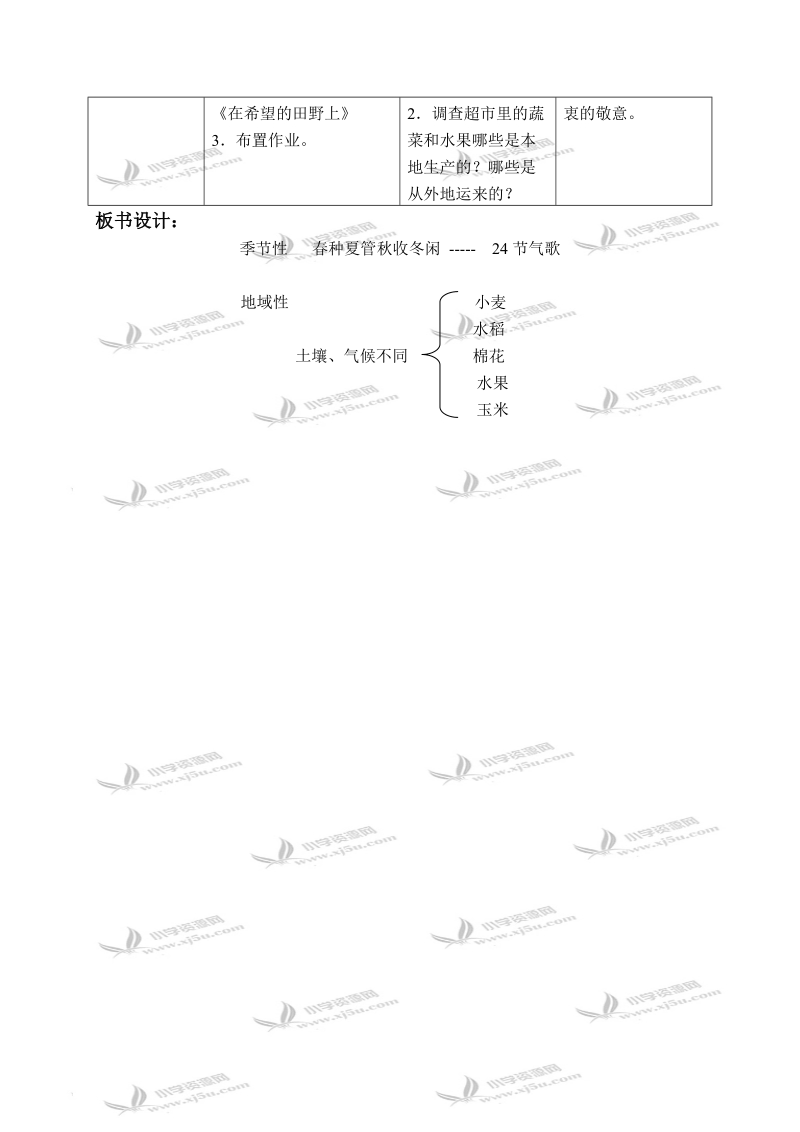 （北师大版）四年级品德与社会下册教案 人们在土地上耕耘-从种植到收获 2.doc_第3页