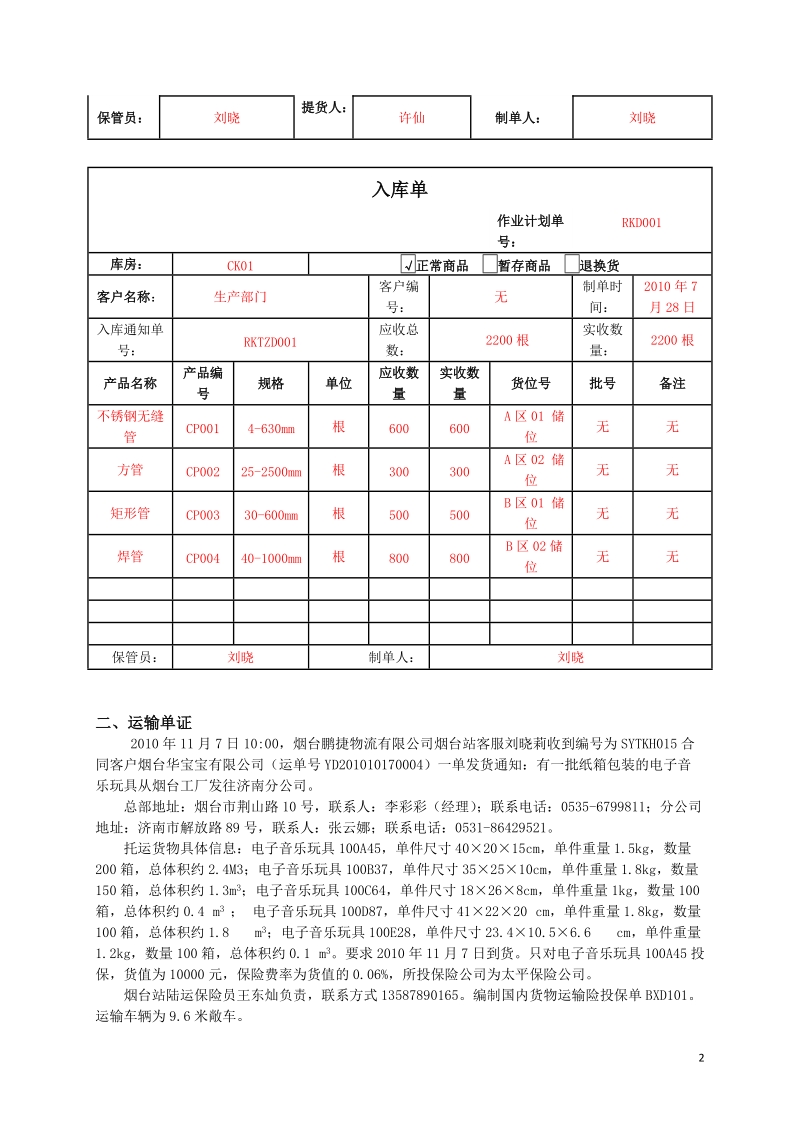 物流单证比赛真题及答案分析.doc_第2页