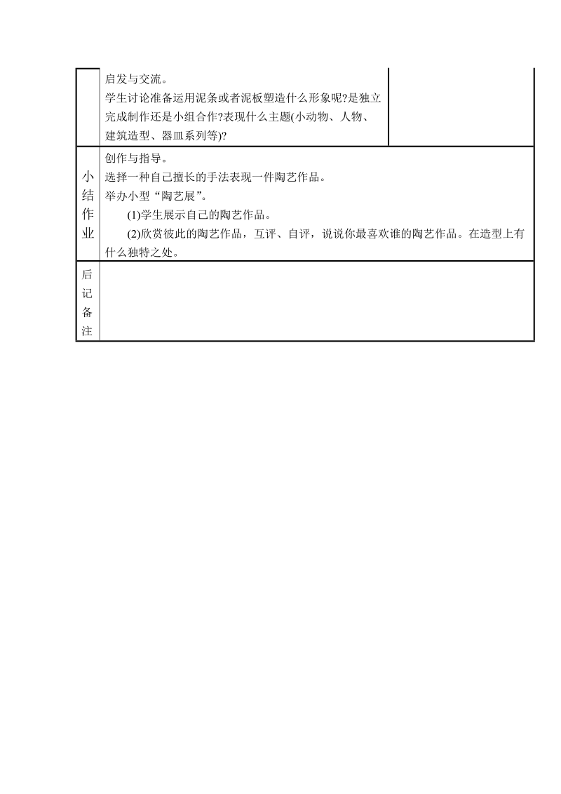 （苏少版）六年级美术下册教案 陶艺(一).doc_第2页