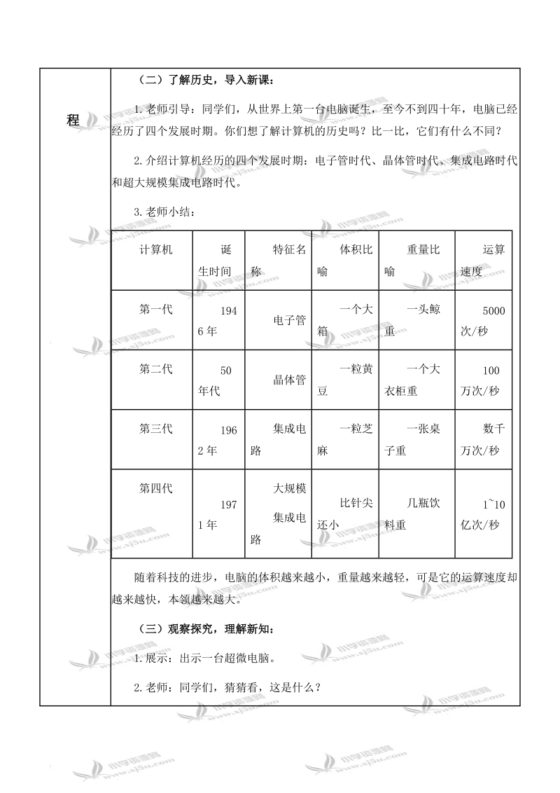 （华中师大版）五年级信息技术上册教案 第3课 未来的电脑.doc_第2页