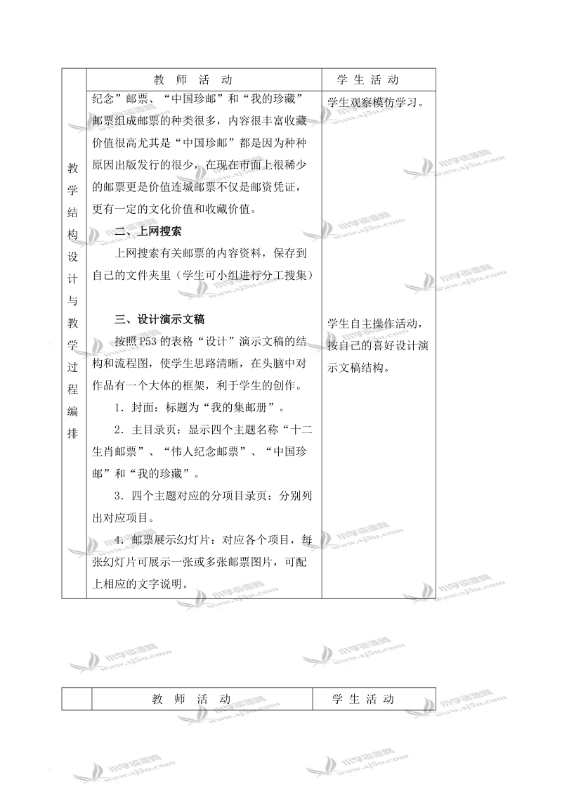 （冀教版）四年级信息技术下册教案 我的集邮册（一） 1.doc_第2页