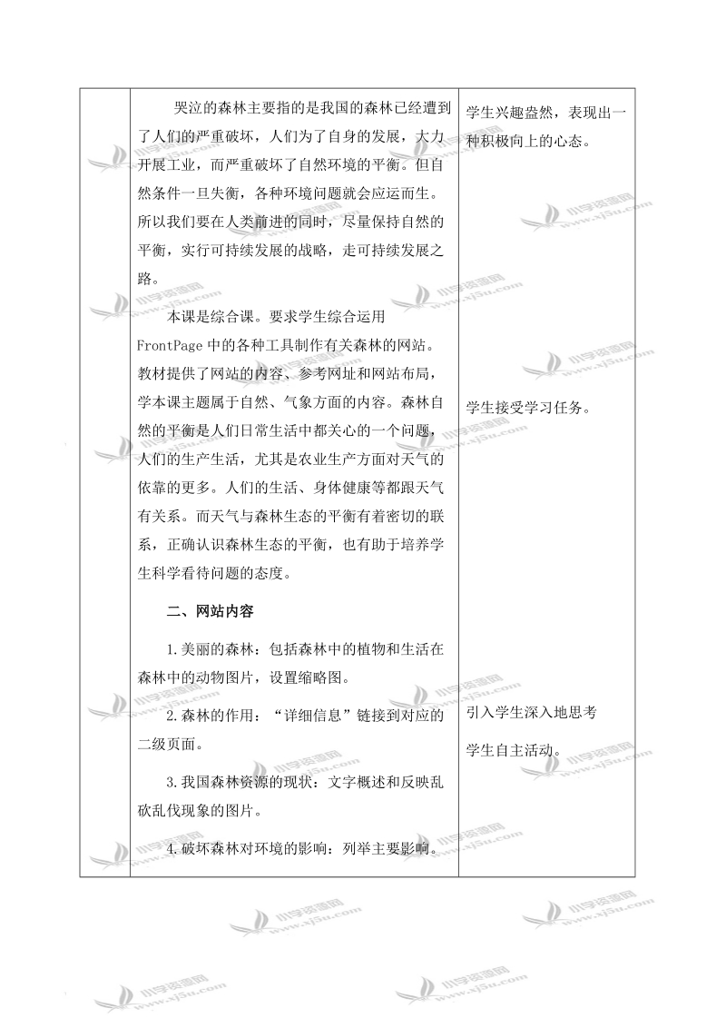 （冀教版）六年级信息技术下册教案 二十 哭泣的森林 1.doc_第2页