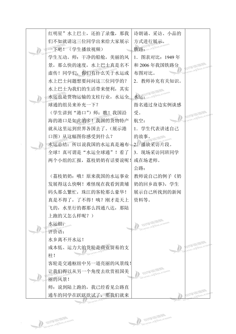 （北师大版）四年级品德与社会下册教案 路在脚下延伸-四通八达的交通 2.doc_第3页