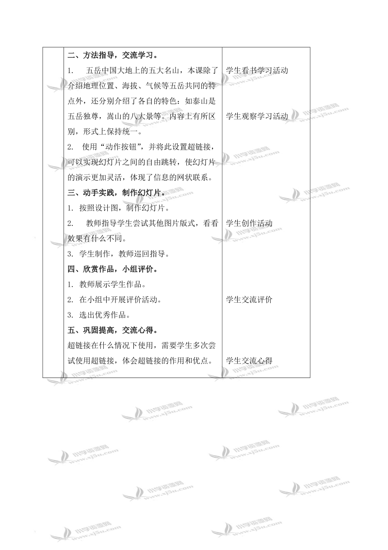 （冀教版）四年级信息技术下册教案 中华五岳（二）.doc_第2页