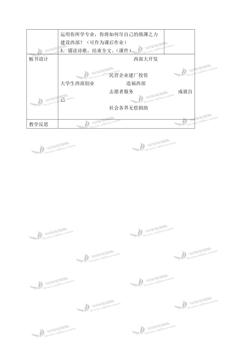 （浙教版）五年级品德与社会下册教案 西部大开发 2 第二课时.doc_第3页