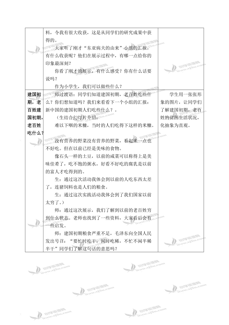 （北师大版）六年级品德与社会上册教案 站起来的中国人民-从艰难中起步 2.doc_第2页