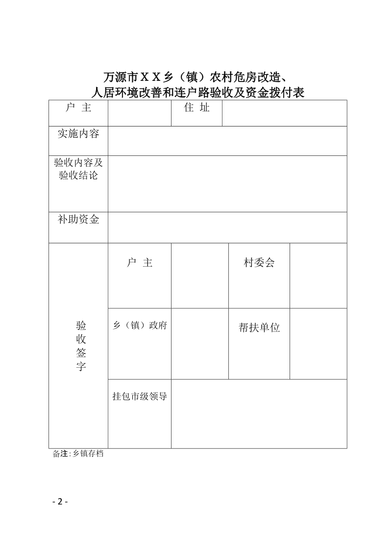 2017年度住户农村危房改造、人居环境改善和连户路验收表.doc_第2页