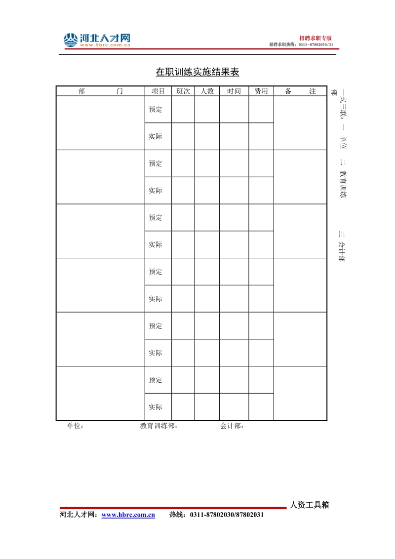 13在职训练实施结果表doc.doc_第1页