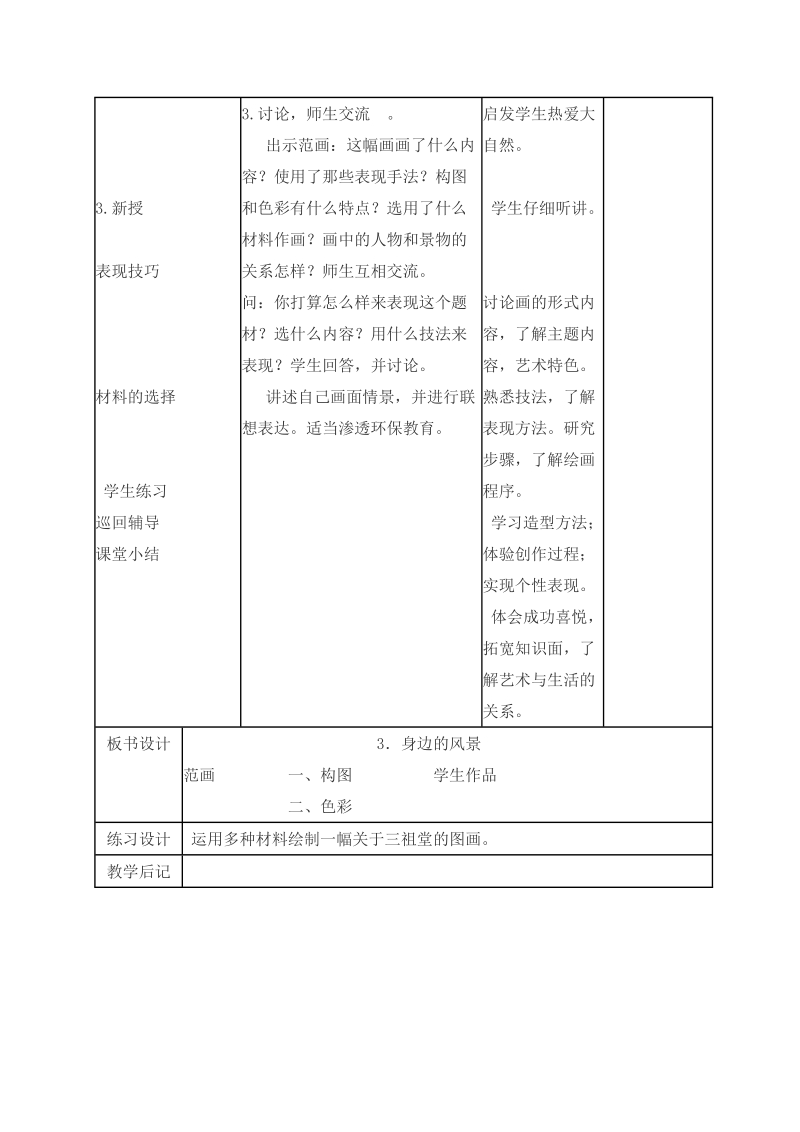 （冀教版）五年级美术上册教案 身边的风景 2.doc_第2页