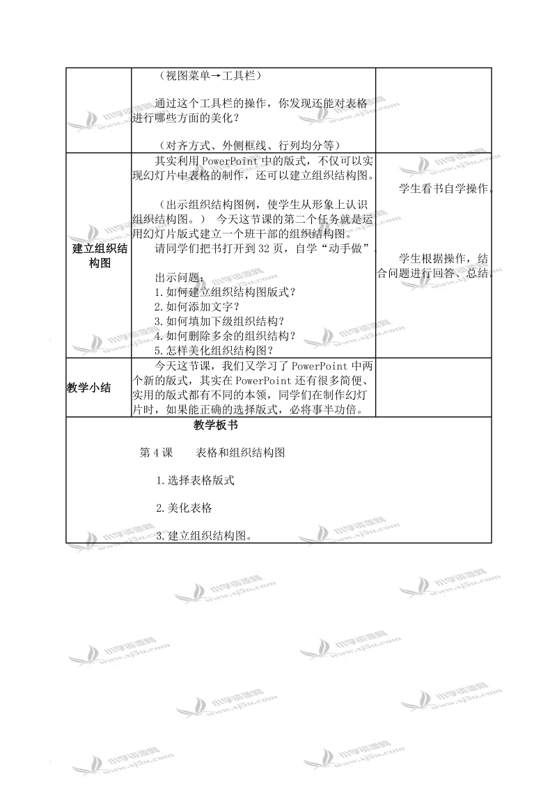 （人教新课标）五年级信息技术上册教案 表格和组织结构 1.doc_第3页