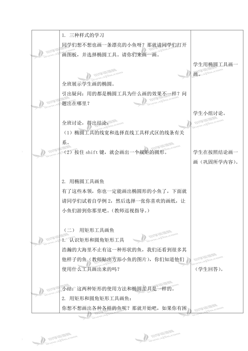 （清华版）第一册信息技术教案 奇形怪状的热带鱼.doc_第2页