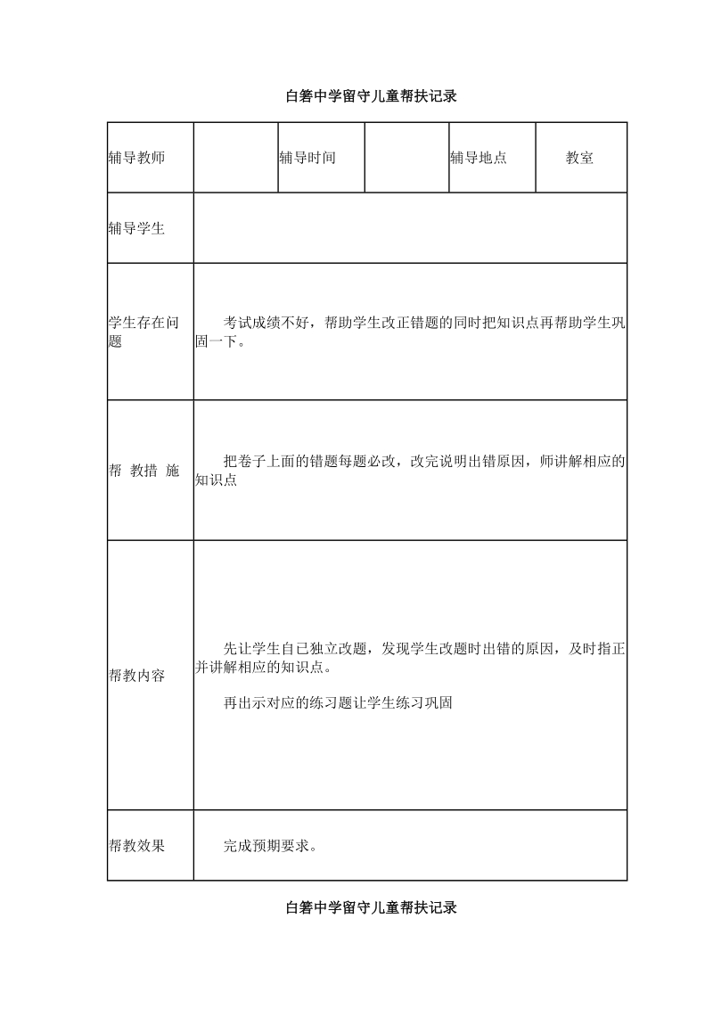 关爱留守儿童记录表2012年度.doc_第2页