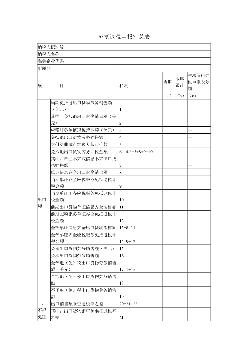 免抵退税申报汇总表.doc_第1页