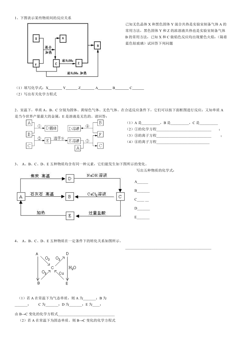 军考综合练习六 无机推断题.doc_第1页