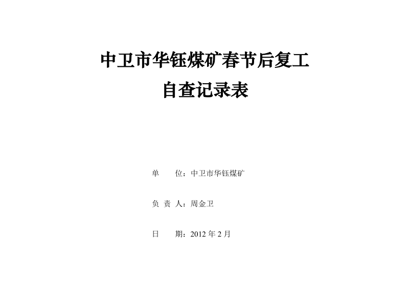 中卫市华钰煤矿安全生产隐患排查统计表(皮).doc_第1页