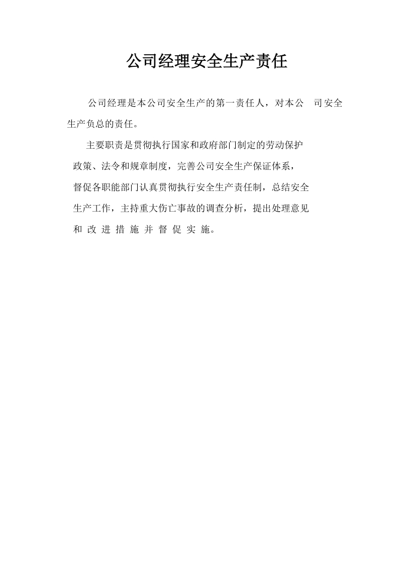 公司经理安全生产责任.doc_第1页