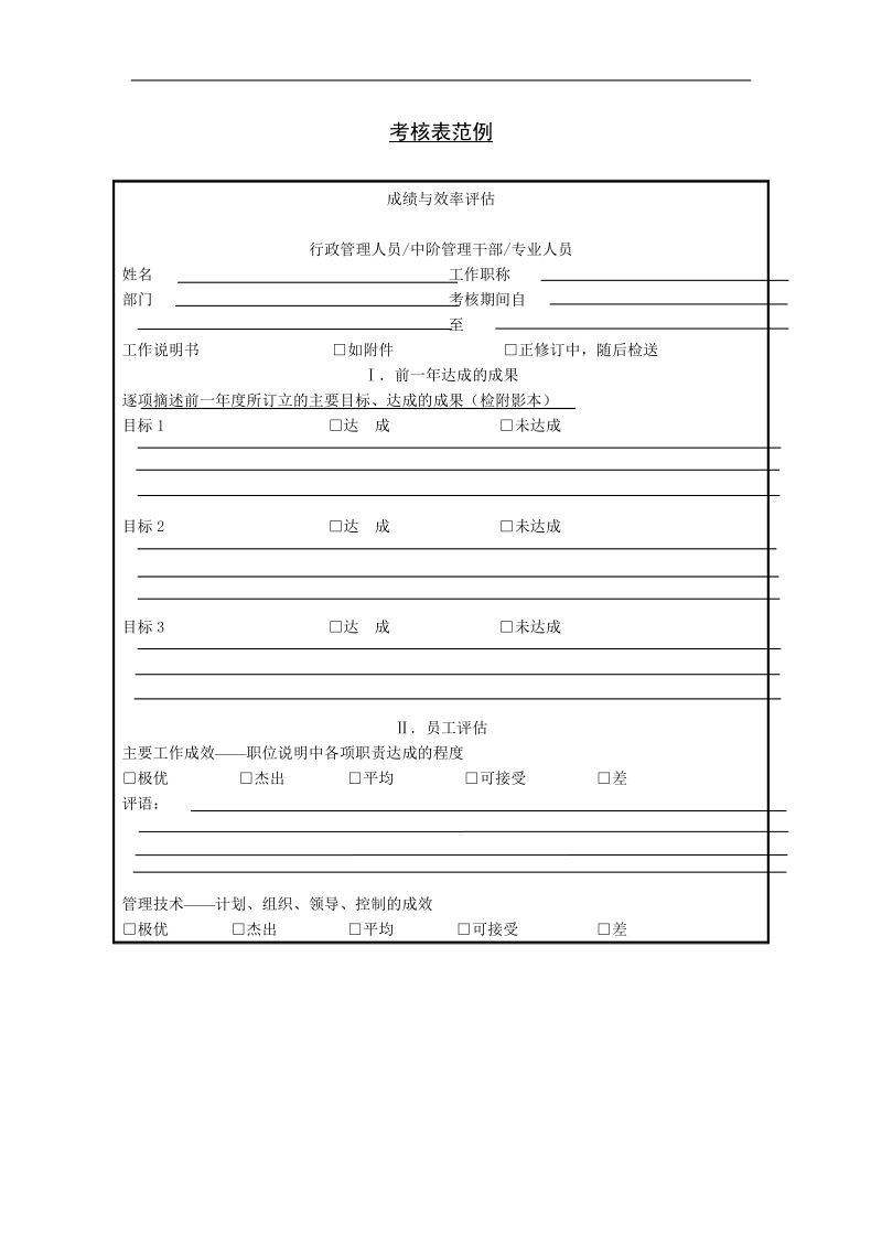 中小企业绩效考核表范例.doc_第1页