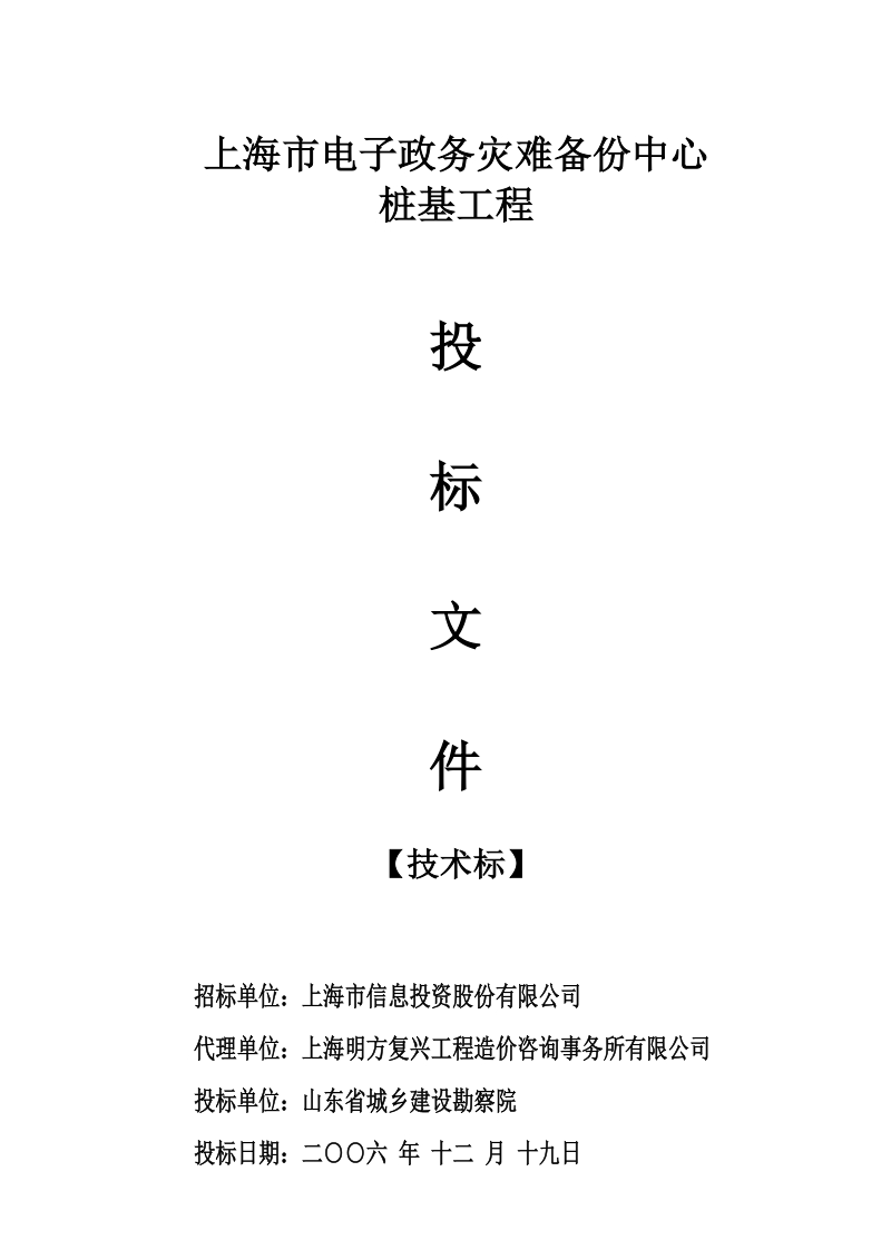 上海市电子政务灾难备份中心桩基工程施工方案.doc_第1页