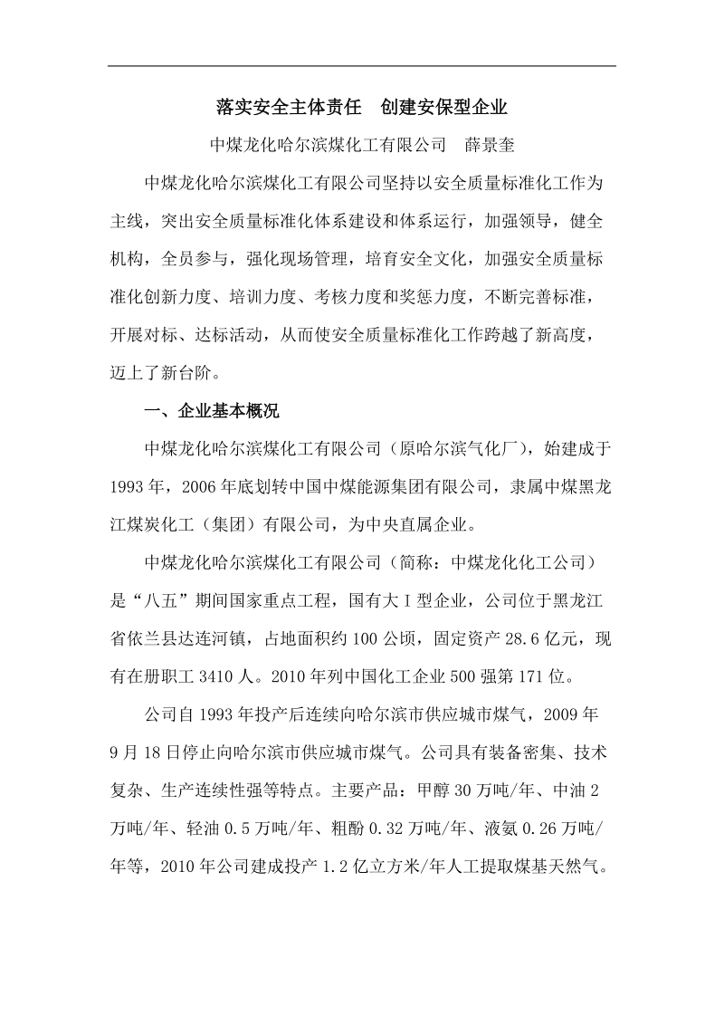 化工公司经验交流材料.doc_第1页