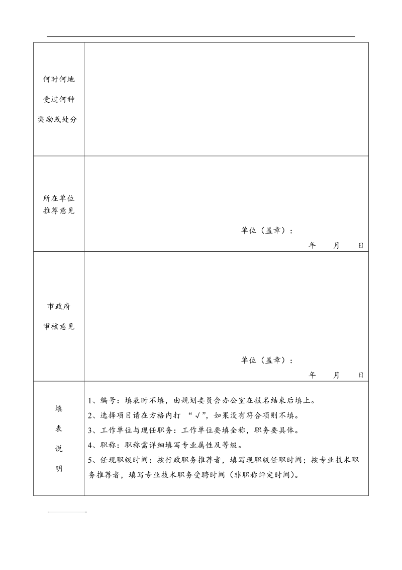 信宜市城市规划委 员会专家和公众代表委 员推选表.doc_第2页