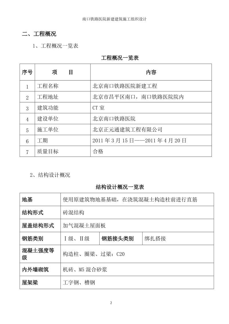 南口铁路医院新建工程施工组织设计.doc_第2页