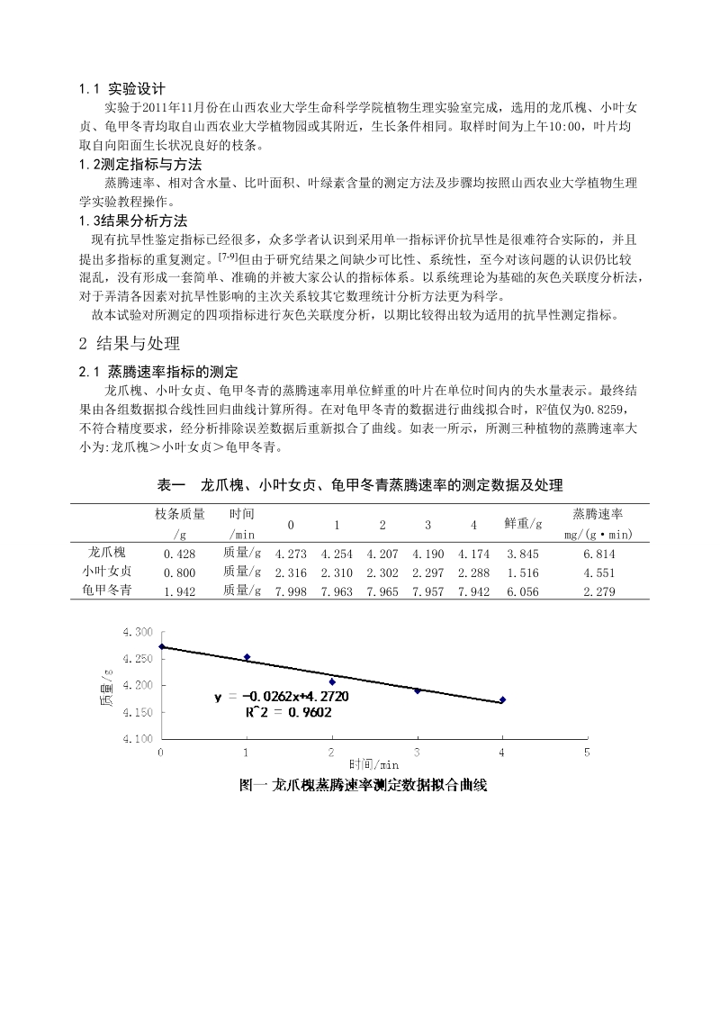 三种植物抗旱性指标的测定及其相关性的定量评价.doc_第2页