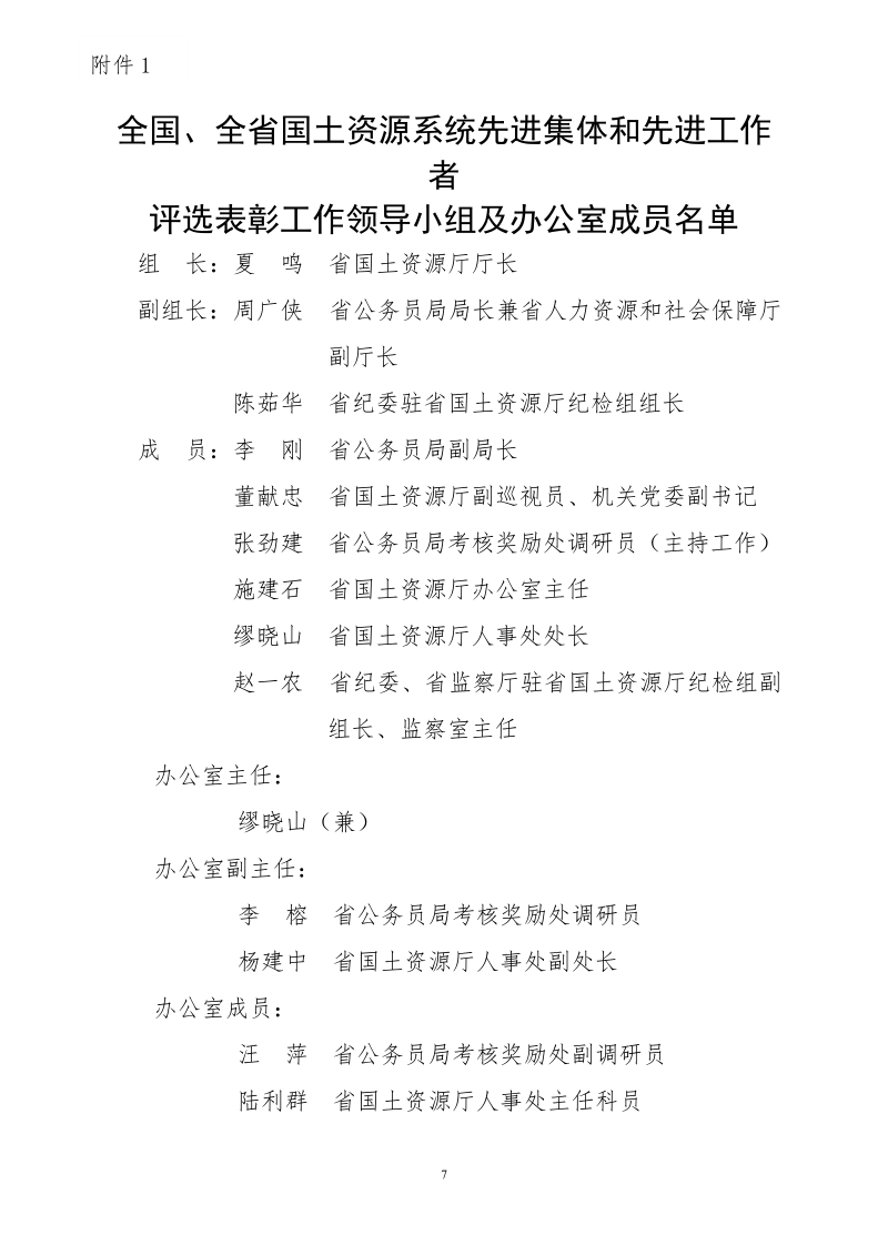 全省国土资源管理系统先进集体和.doc_第1页