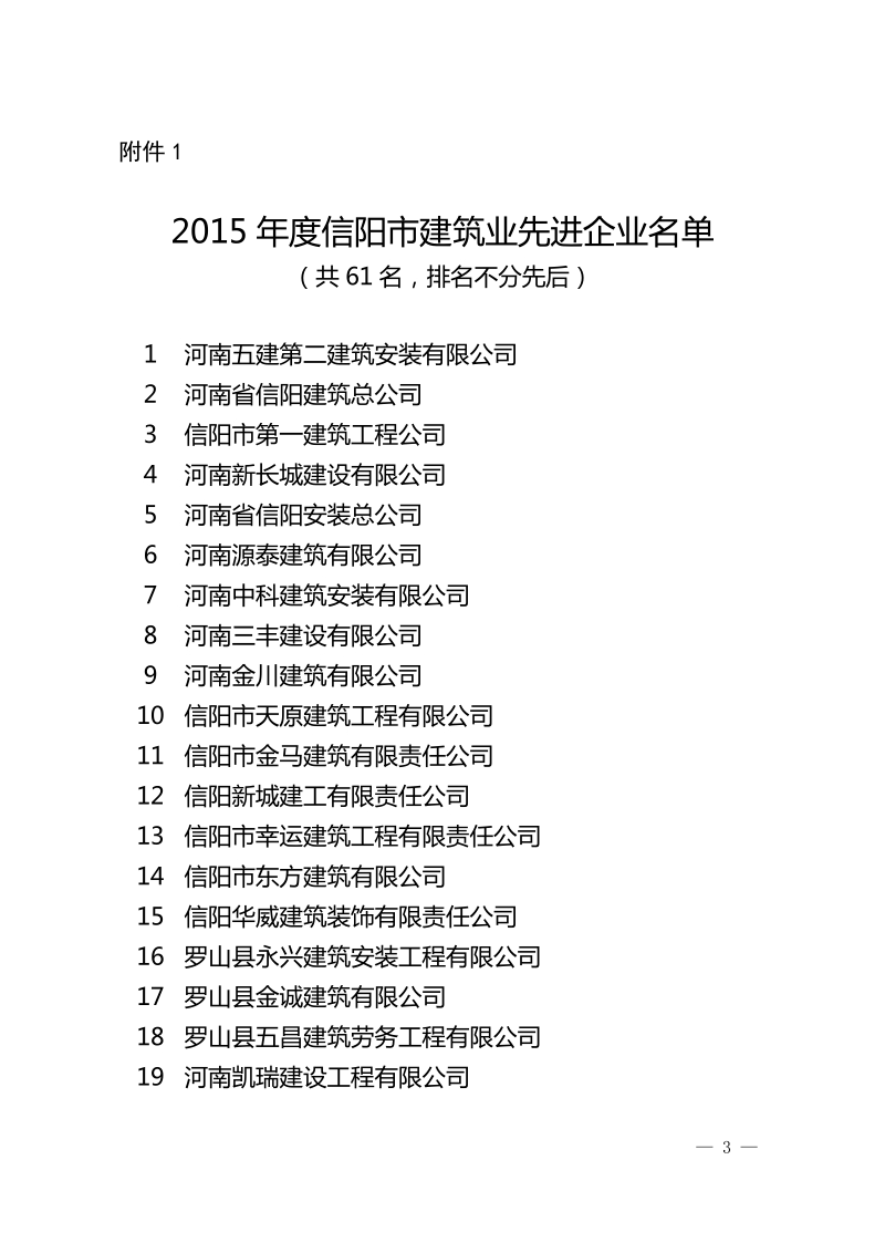 关于表彰2015年度信阳市建筑业先进企业、建筑安全先进 ….doc_第3页