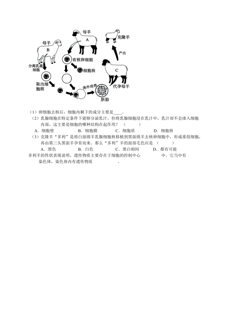 2018届九年级上学期期末考试生物试题（含答案）.doc_第3页