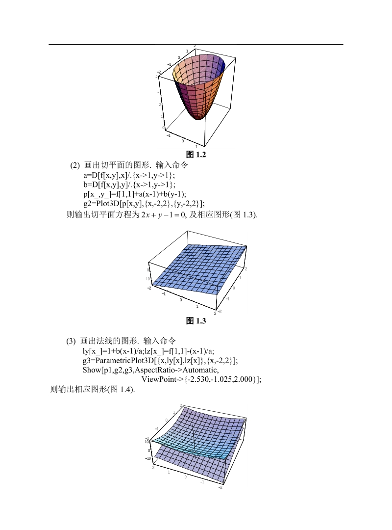 实验1 多元函数微分学(基础实验)指导书.doc_第3页