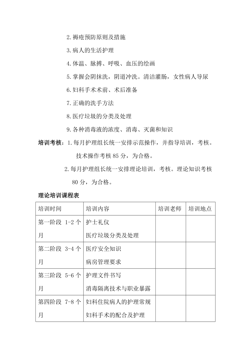 妇科护理人员培训计划.doc_第2页