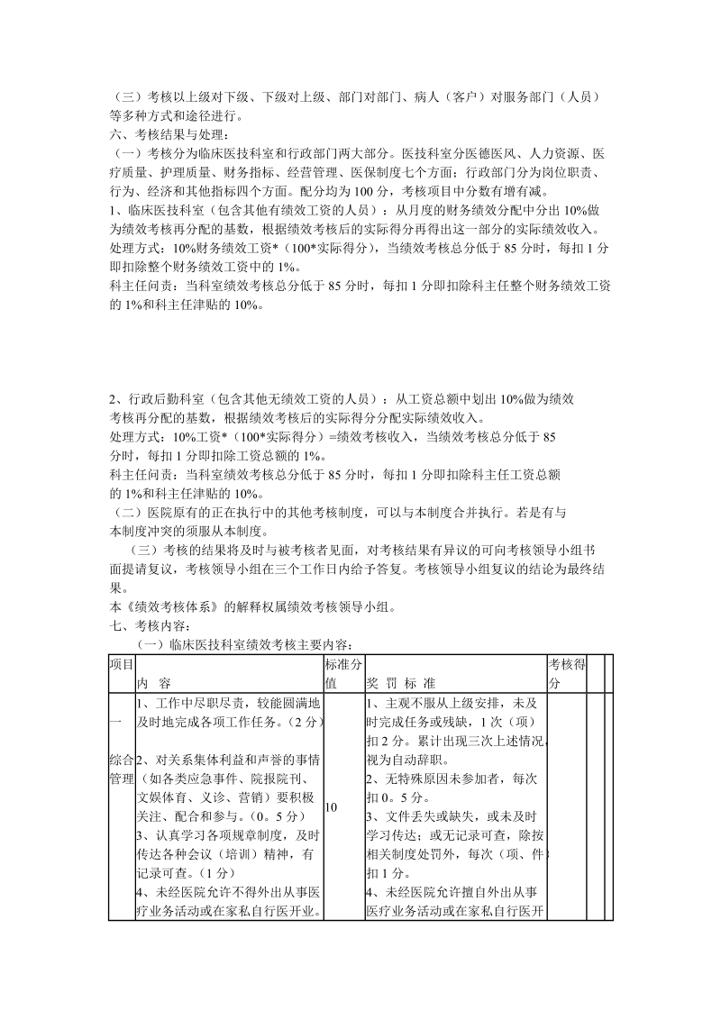 深圳xx医院绩效管理考核体系（一）.doc_第2页