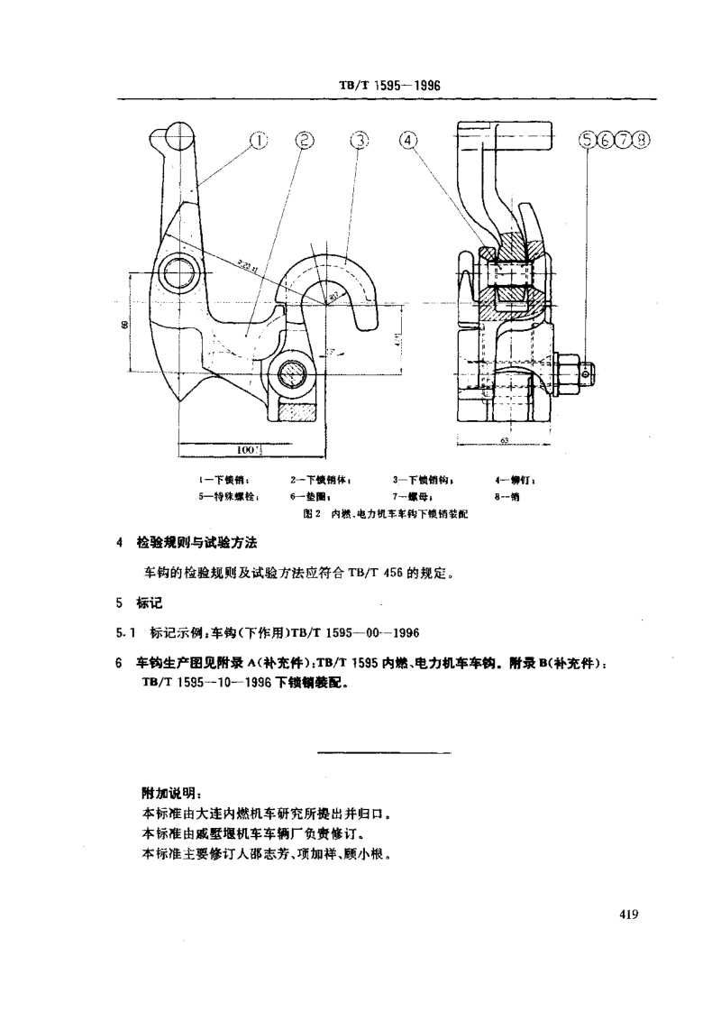 TBT 1595-1996 内燃、电力机车车钩(下作用).pdf_第3页