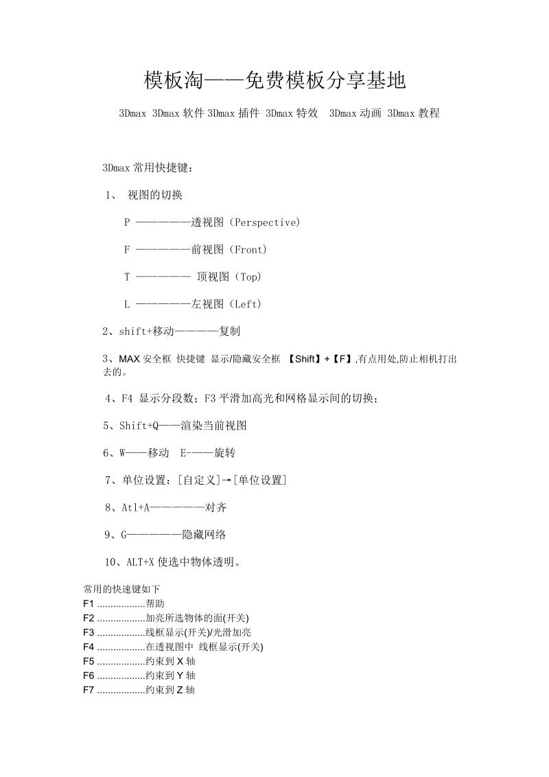 3DMax2012常用快捷键.doc_第1页