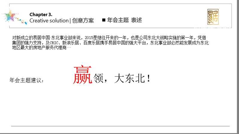上海年会活动公司、创意节目策划趣味活动策划_2015易居中国企业年会策划方案.ppt_第3页