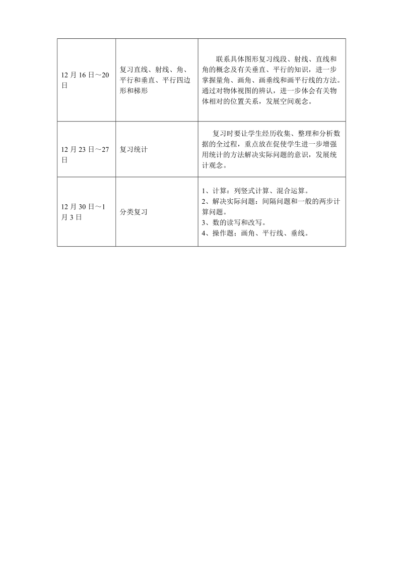 201 8-2019学年四年级数学上期末复习计划.doc_第2页