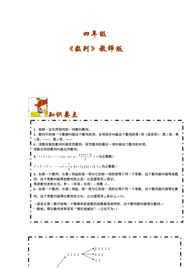 四年级数学《数列》教师版.docx_第1页