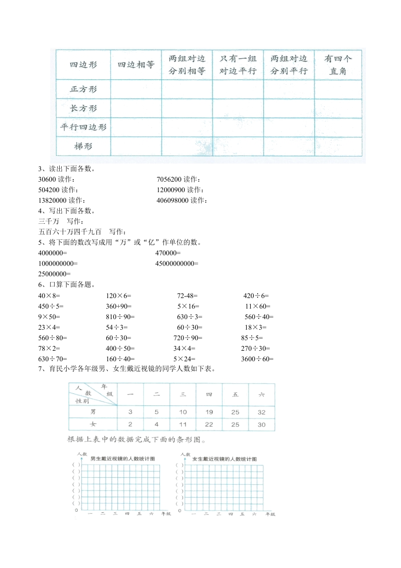 201 8-2019学年人教版四年级数学上册第8单元重点复习试题.doc_第3页