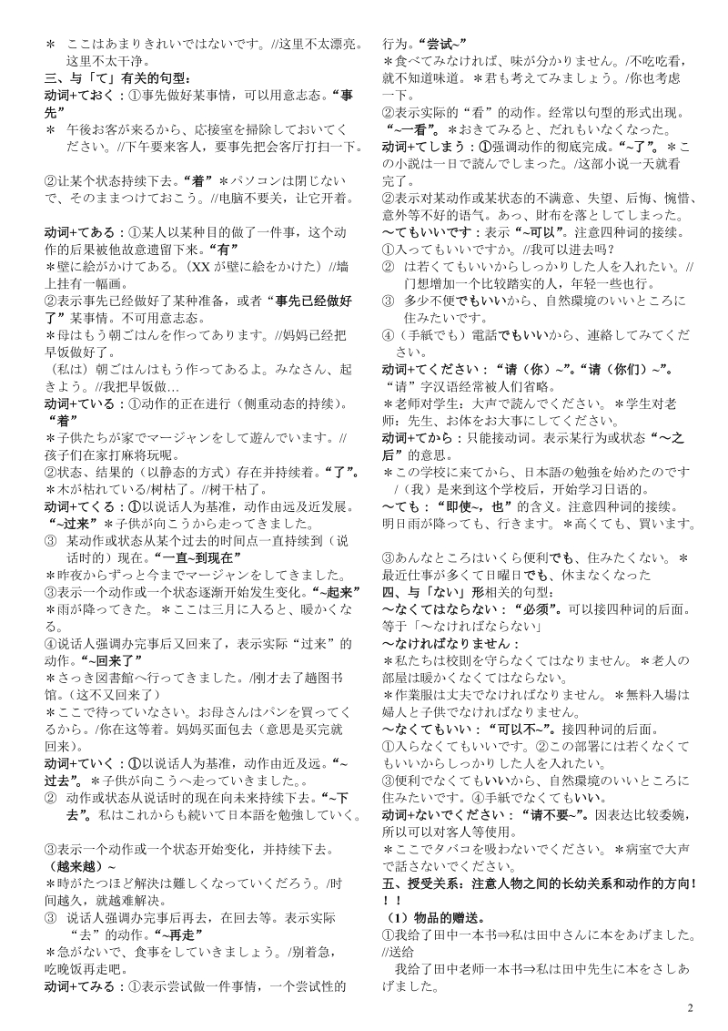 日本语文法自学総复习.doc_第2页