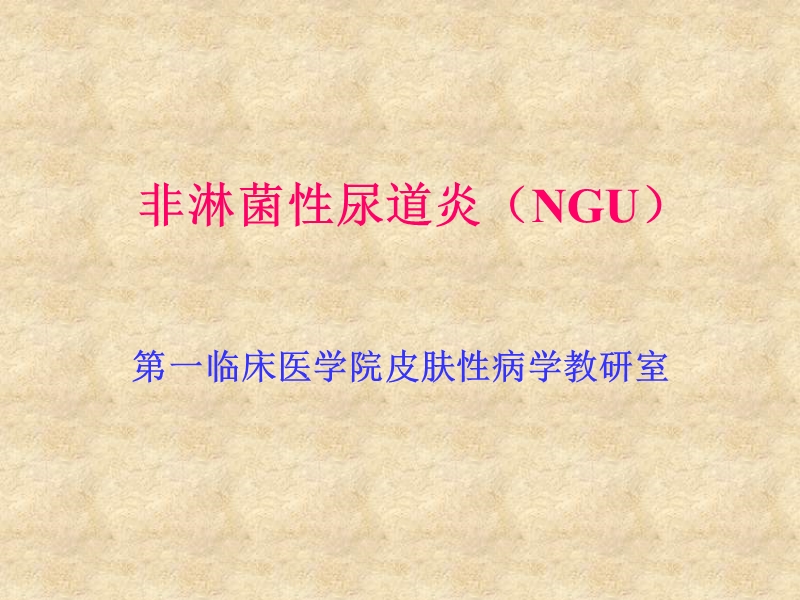 非淋菌性尿道炎（ngu） 第一临床医学院皮肤性病学教研室.ppt_第1页