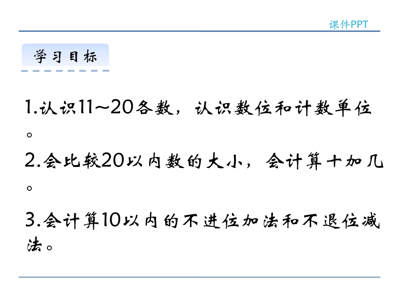 小学一年级数学教学课件《11~20各数的认识4.4 整理与复习 》.ppt_第2页