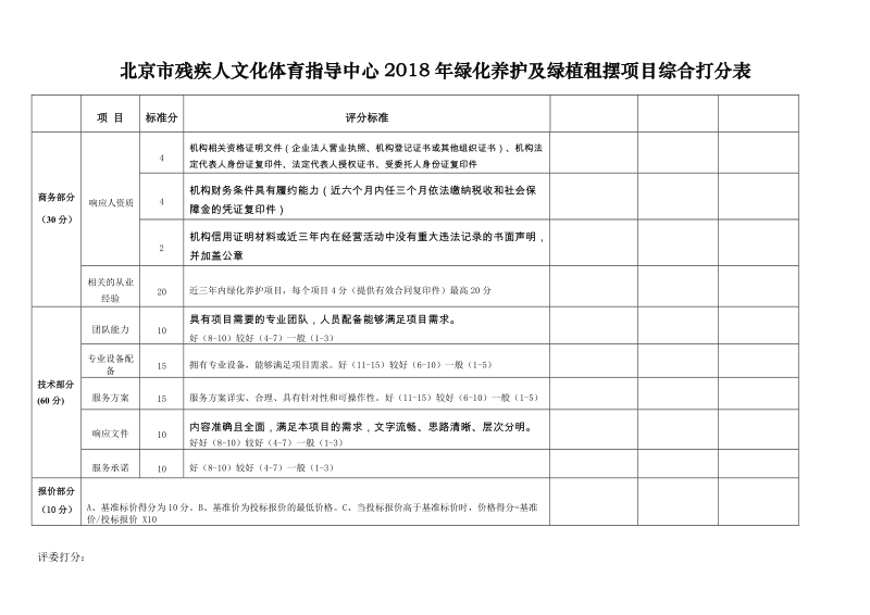 北京市残疾人文化体育指导中心2018年绿化养护及绿植租摆项.doc_第1页