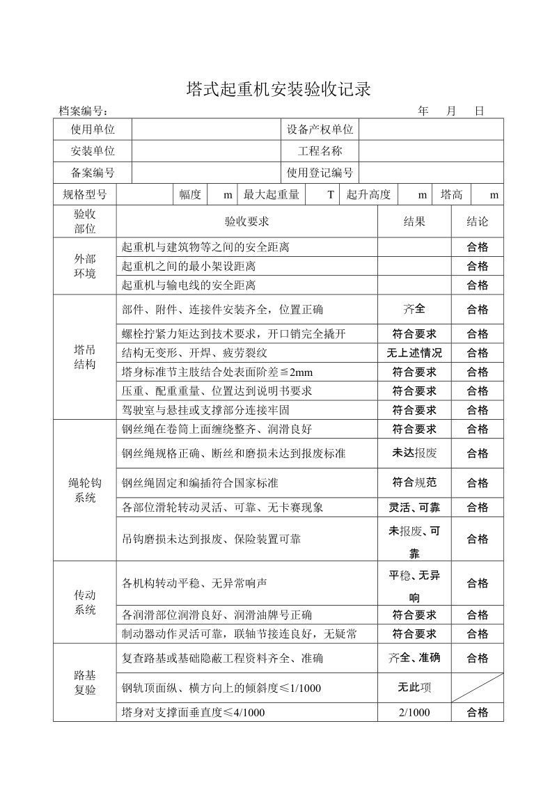 塔式起重机安装验收记录.doc_第2页