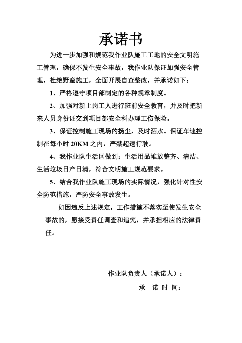 安全文明施工承诺书.doc_第2页