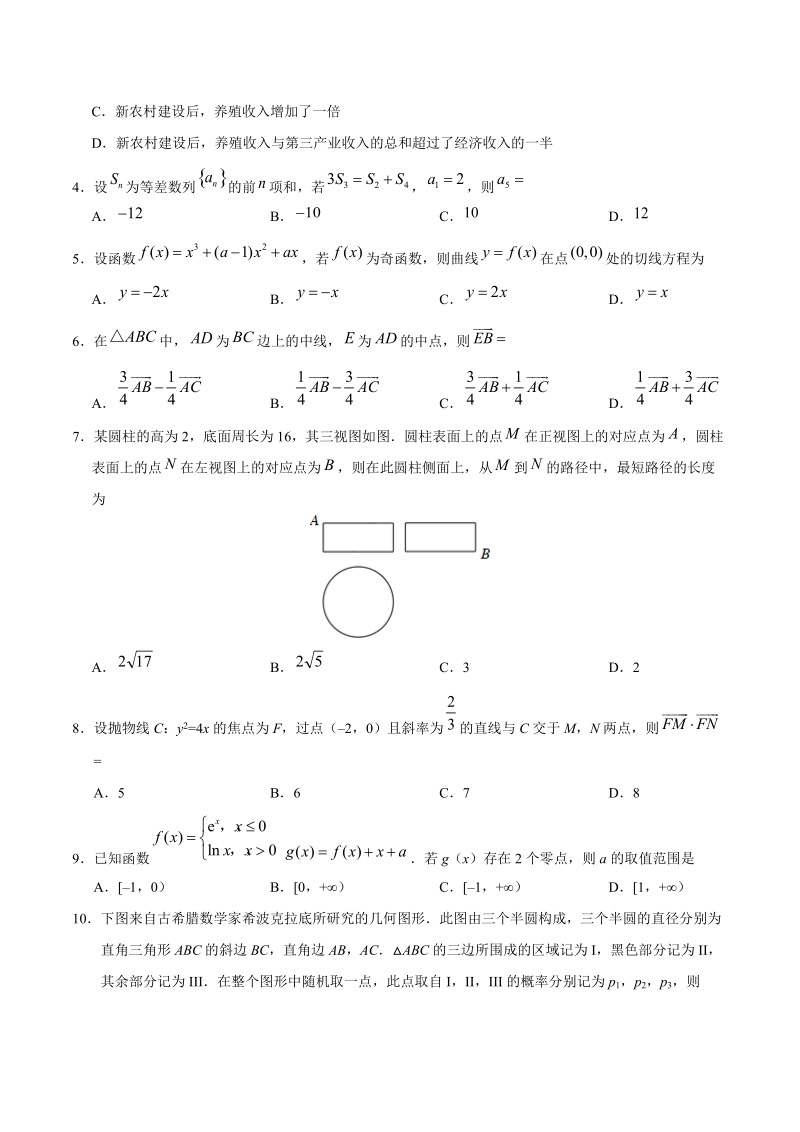 （精校版）2018年全国卷Ⅰ理数高考试题文档版（含答案）.doc_第2页