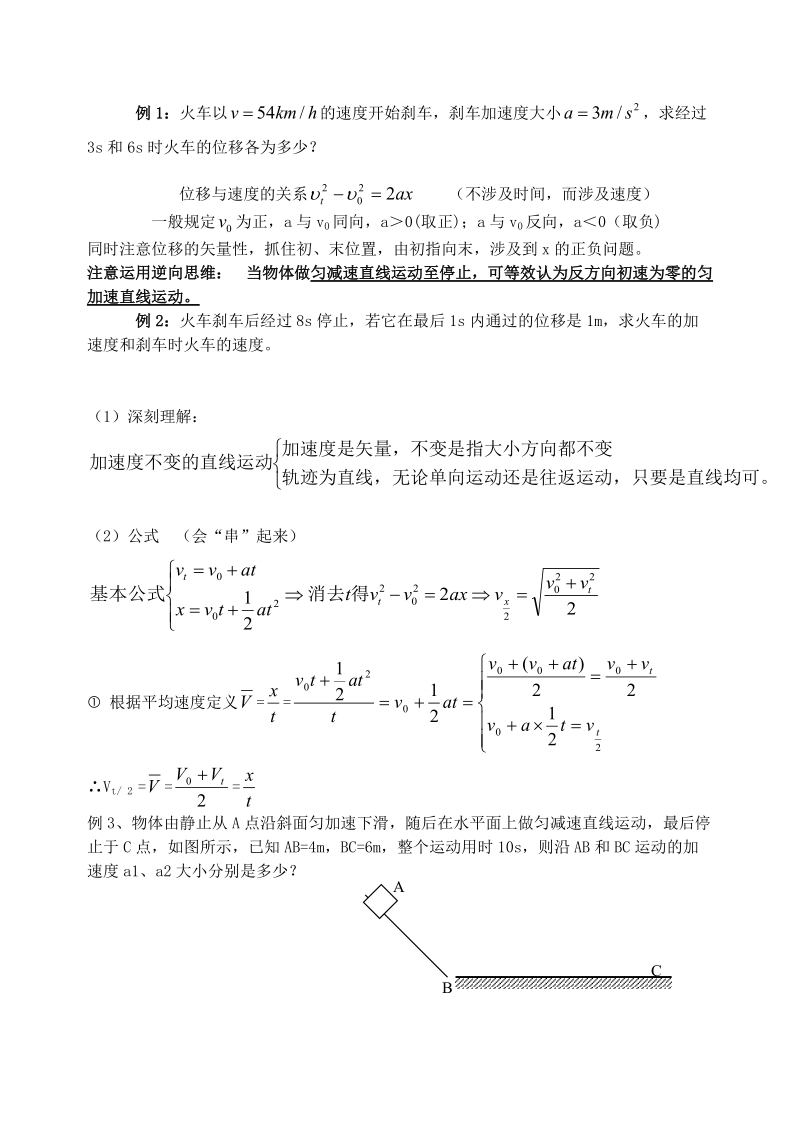 高一物理运动学公式整理(打印部分).doc_第2页